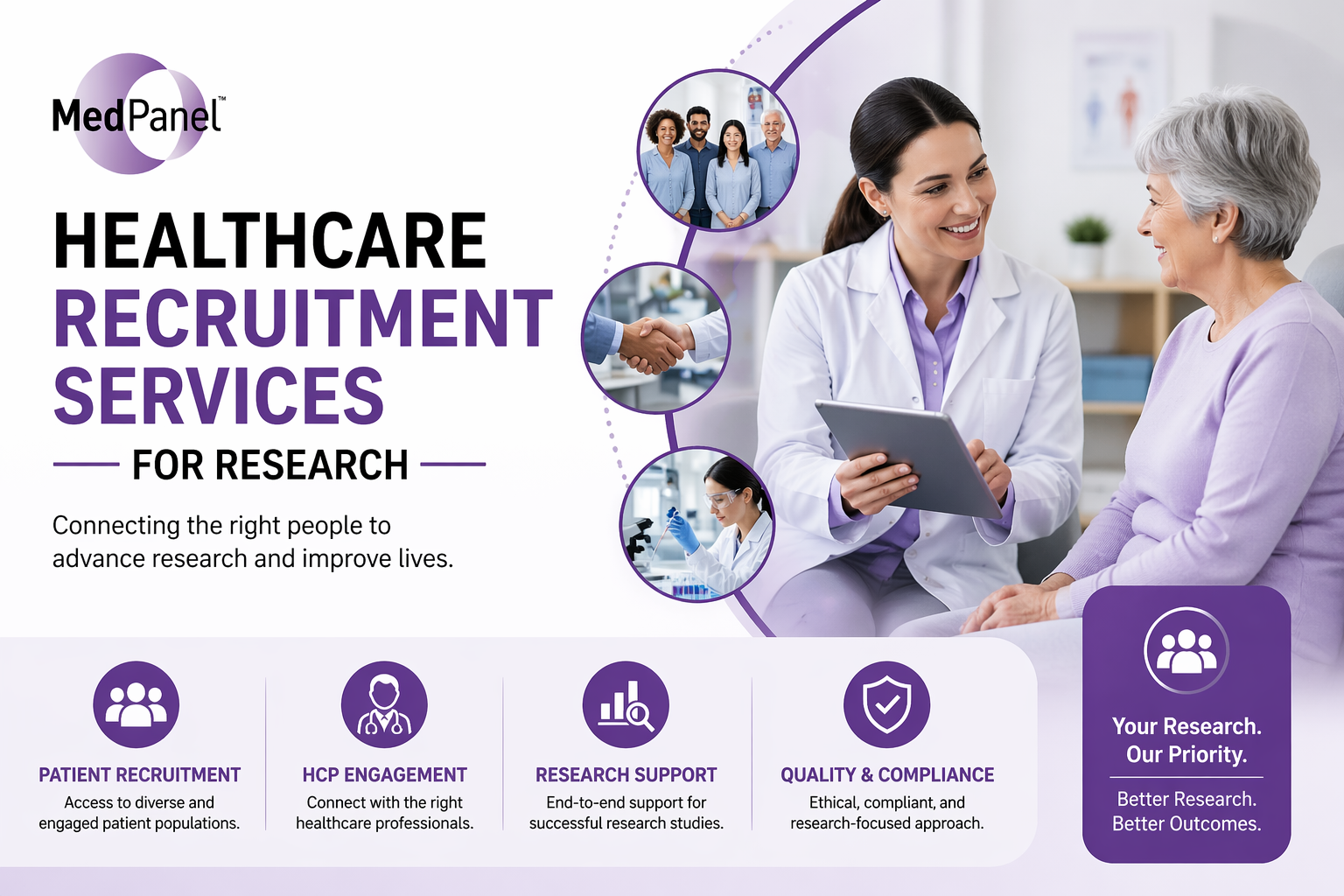 MedPanel provides patient and expert recruitment services for healthcare research, helping pharmaceutical, biotech, and consulting teams access the right participants for high-quality insights.